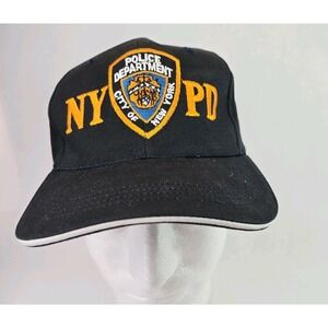 Vintage 90s NYPD New York Police Dept Hat Cap Blue Cop Department Adjustable